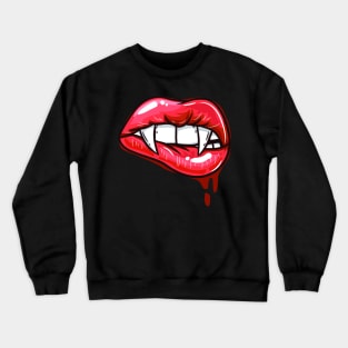 Spooky Bloody Vampire Fangs - Scary Halloween Gift Crewneck Sweatshirt